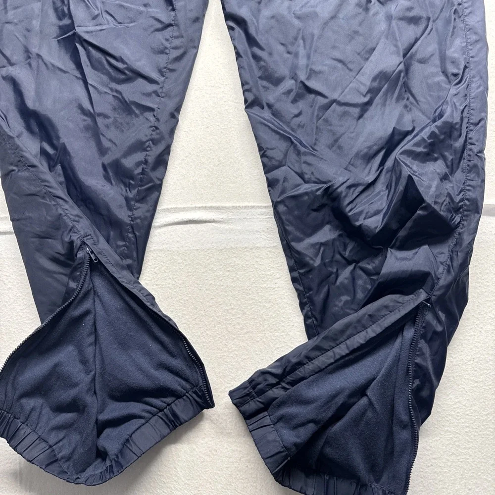 VTG Adidas Windbreaker Lined Dark Blue nylon track pants ankle zip fits 34*33 XL